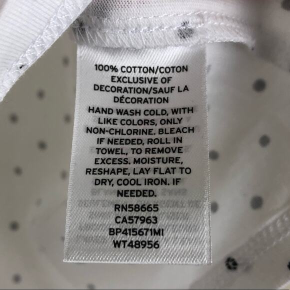 BP White Polka Dot T-Shirt XXS NWT Neutral Mod Basics Scoop Neck Short Sleeves - Picture 5 of 5